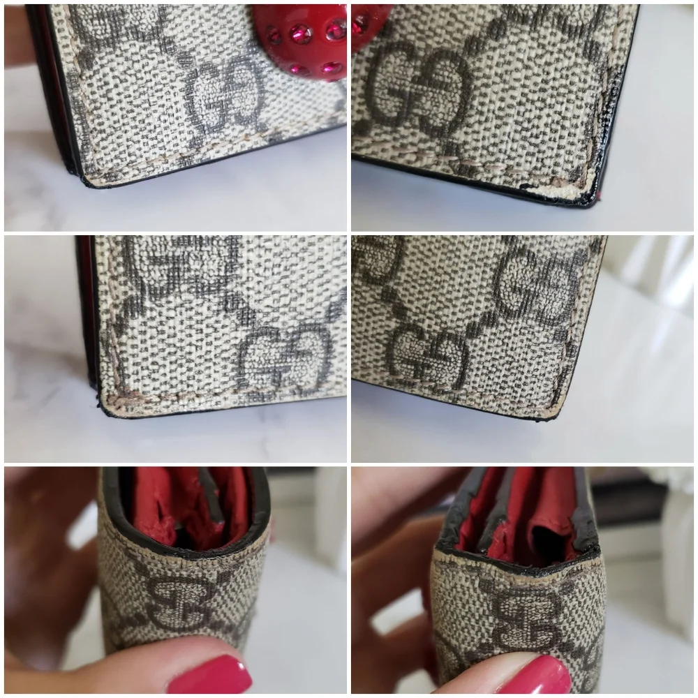 **SOLD** Authentic Pre-owned Gucci Supreme Cherries Compact Wallet - Picture 9 of 12